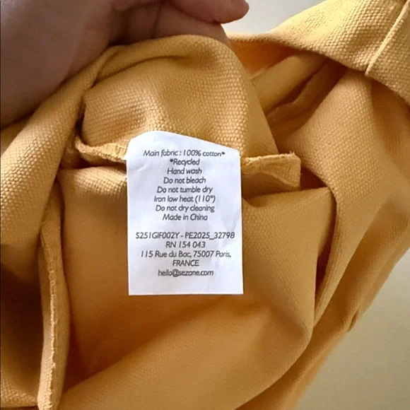 Sezane Yellow Tote Bag - Picture 2 of 4